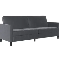 Dorel Home Presley - 3-zits slaapbank in antraciet fluweel