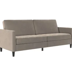 Dorel Home Presley - 3-zits slaapbank in taupe fluweel Outlet