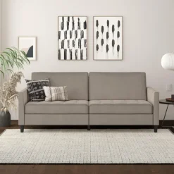 Dorel Home Presley - 3-zits slaapbank in taupe fluweel Outlet