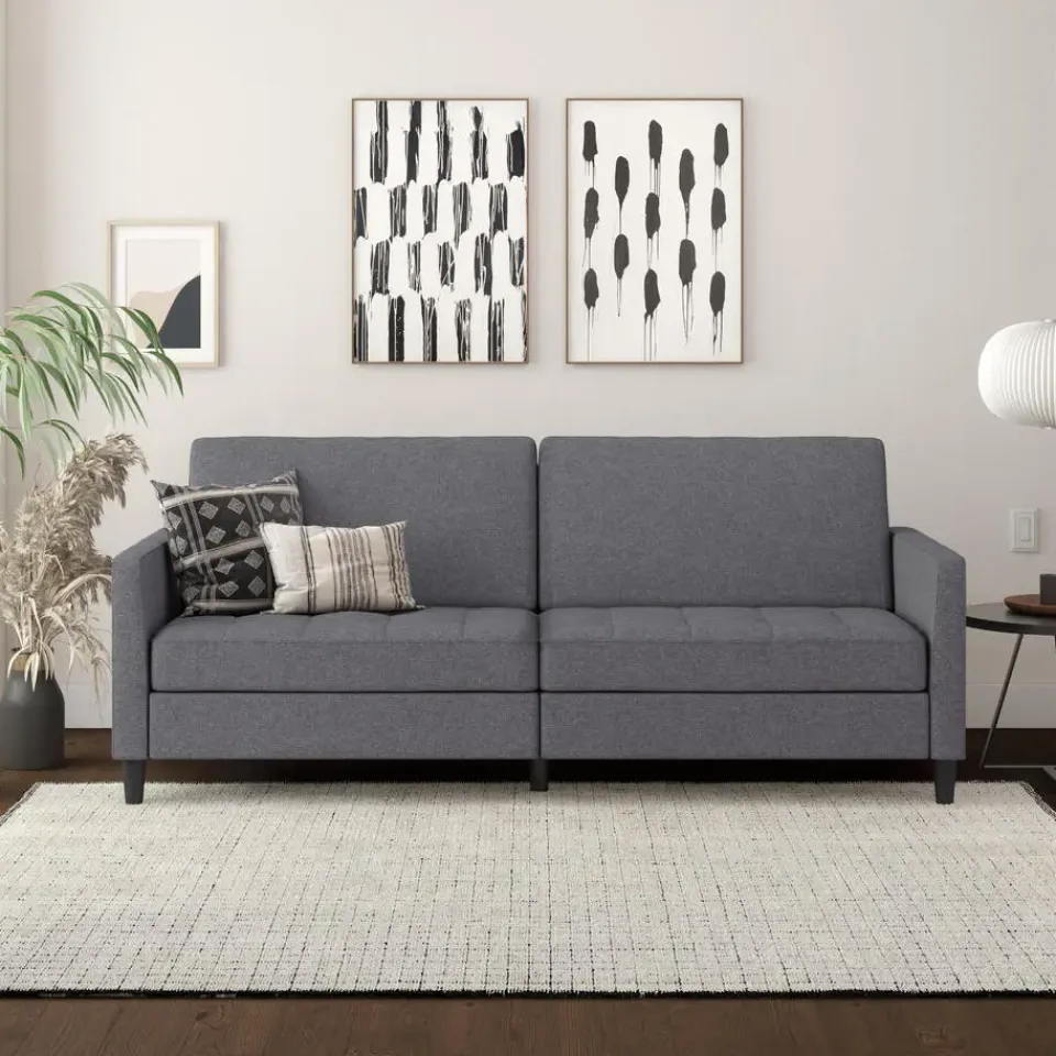 Dorel Home Presley - 3-zits slaapbank in grijs stof New