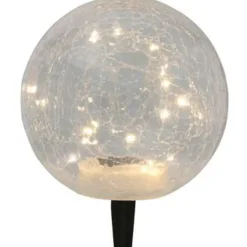 Merkloos Prikspot - solar tuinverlichting - glazen crawuele bol - 20 cm Outlet
