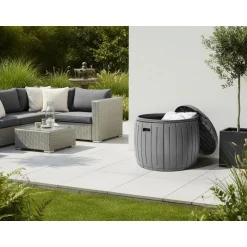 Leen Bakker PRINOS - Kussenbox - Grijs - ⌀ 56 cm - Synthetisch materiaal Discount