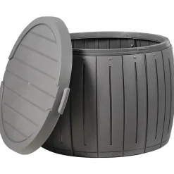 Leen Bakker PRINOS - Kussenbox - Grijs - ⌀ 56 cm - Synthetisch materiaal Discount