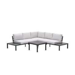 Garden Impressions Prinos loungeset - 4-delig - carbon black - valley sand Discount
