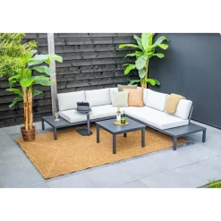 Garden Impressions Prinos loungeset - 4-delig - carbon black - valley sand Discount