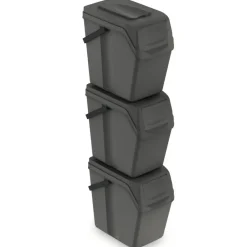 Prosperplast Afvalscheidingprullenbakken - 3x 25L - grijs Clearance