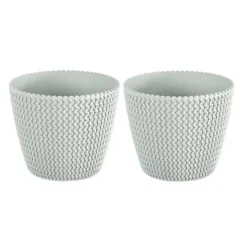 Prosperplast Bloempot Splofy - wit - rond - kunststof - 35 cm Outlet