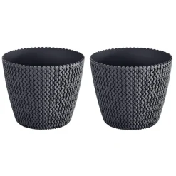 Prosperplast Bloempot Splofy - antraciet - voor buiten - 40 cm Discount