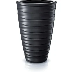 Prosperplast Plantenpot Design Waves - kunststof - antraciet - D38 cm Discount