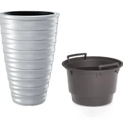 Prosperplast Plantenpot Design Waves - kunststof - wit - D38 cm Sale