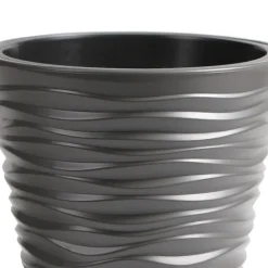 Prosperplast Plantenpot Sand Dunes - kunststof - steengrijs - D30 cm Hot