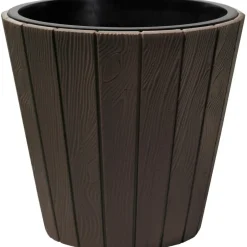 Prosperplast Plantenpot Wood Style - kunststof - donkerbruin - D35 cm New