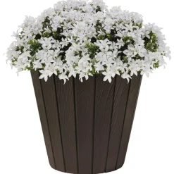 Prosperplast Plantenpot Wood Style - kunststof - donkerbruin - D35 cm New