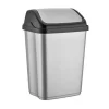 Merkloos Prullenbak - zilver met zwart - kunststof - 5 l Online
