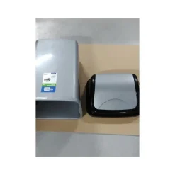 Merkloos Prullenbak/afvalbak - 50 liter - kunststof - zilver - 350 x 44 New