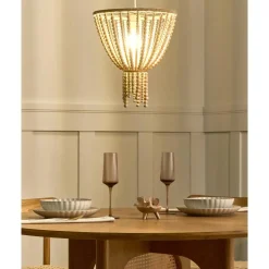 Leen Bakker PUSWELI - Kroonluchter - Lichtbruin - Rubberhout Clearance