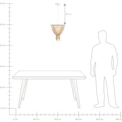 Leen Bakker PUSWELI - Kroonluchter - Lichtbruin - Rubberhout Clearance