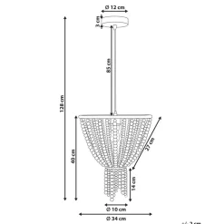 Leen Bakker PUSWELI - Kroonluchter - Lichtbruin - Rubberhout Clearance