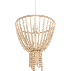 Leen Bakker PUSWELI - Kroonluchter - Lichtbruin - Rubberhout Clearance