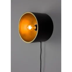 Puur - Dudley wandlamp rond M - zwart/goud Sale