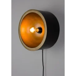 Puur - Dudley wandlamp rond L - zwart/goud Sale