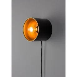 Puur - Dudley wandlamp rond S - zwart/goud Best