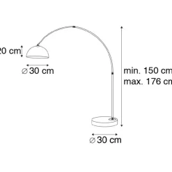QAZQA booglampen arc-basic zilverkleurig e27 Sale