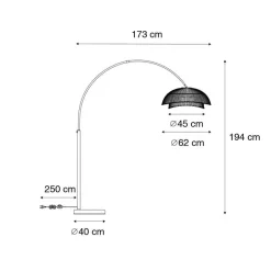 QAZQA booglampen pua crème e27 Hot