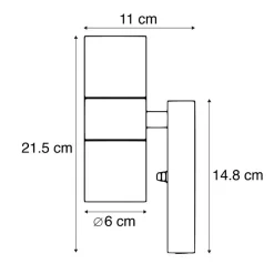 QAZQA buitenlampen met sensor duo grijs gu10 New