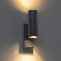 QAZQA buitenlampen met sensor duo grijs gu10 New