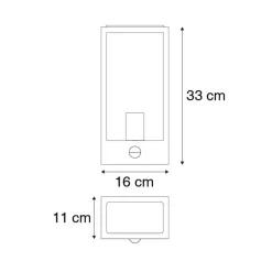 QAZQA buitenlampen met sensor rotterdam zwart e27 Outlet