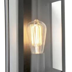 QAZQA buitenlampen met sensor rotterdam zwart e27 Outlet