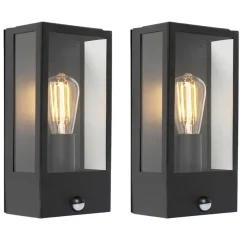 QAZQA buitenlampen met sensor rotterdam zwart e27 New