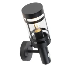 QAZQA buitenlampen met sensor gleam zwart e27 Sale