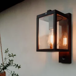 QAZQA buitenlampen met sensor charlois bronskleurig e27 Discount