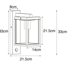 QAZQA buitenlampen met sensor charlois bronskleurig e27 Discount