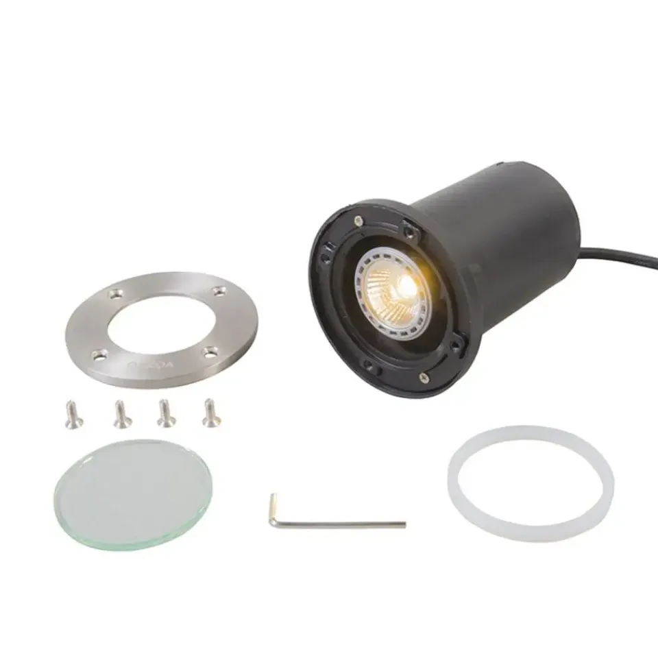 QAZQA grondspots basic zilverkleurig gu10 Hot