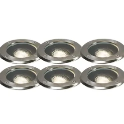 QAZQA grondspots delux zilverkleurig gu10