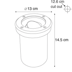 QAZQA grondspots delux zilverkleurig gu10