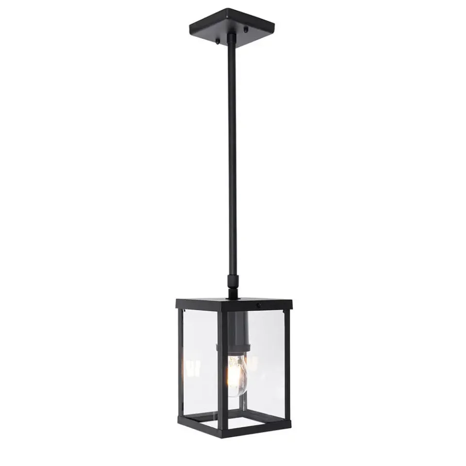 QAZQA hanglampen buiten charlois zwart e27