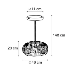 QAZQA hanglampen finn bruin e27 New