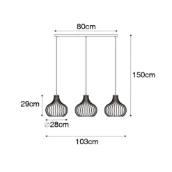 QAZQA hanglampen saffira zwart e27