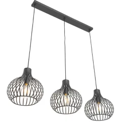 QAZQA hanglampen saffira zwart e27