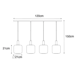 QAZQA hanglampen zuzanna oranje e27