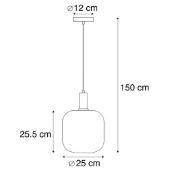 QAZQA hanglampen zuzanna grijs e27 Online