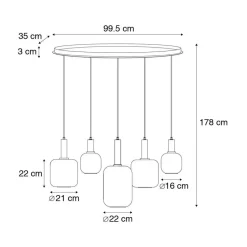 QAZQA hanglampen zuzanna grijs e27 Sale