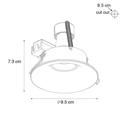 QAZQA inbouwspots gijs zwart gu10 Outlet