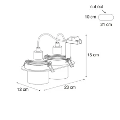 QAZQA inbouwspots installa wit gu10 Outlet
