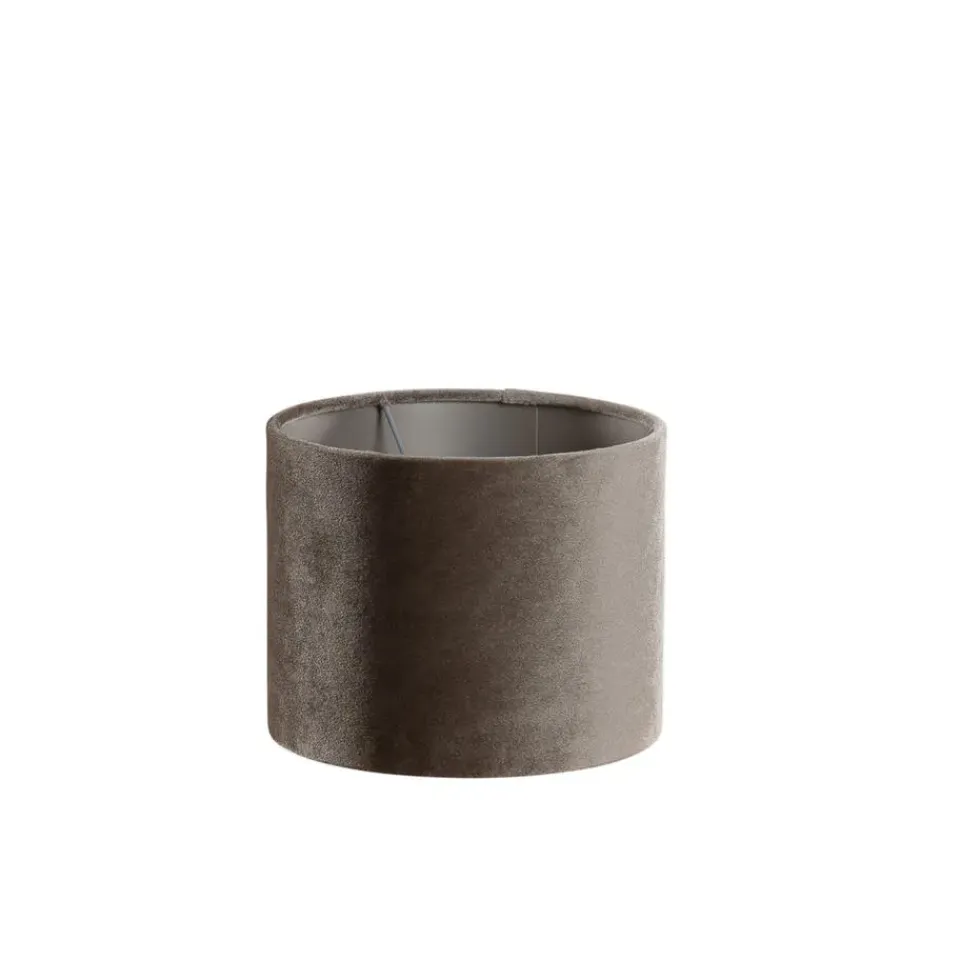 QAZQA lampenkappen cilinder velours taupe Sale