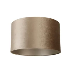 QAZQA lampenkappen cilinder velours taupe Outlet